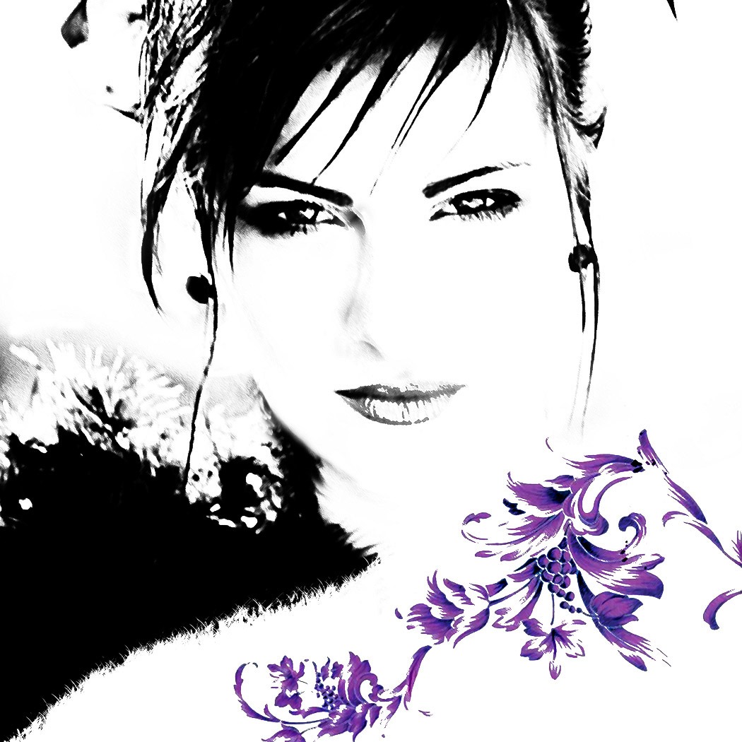 Portraet mit Ornament-Grafik